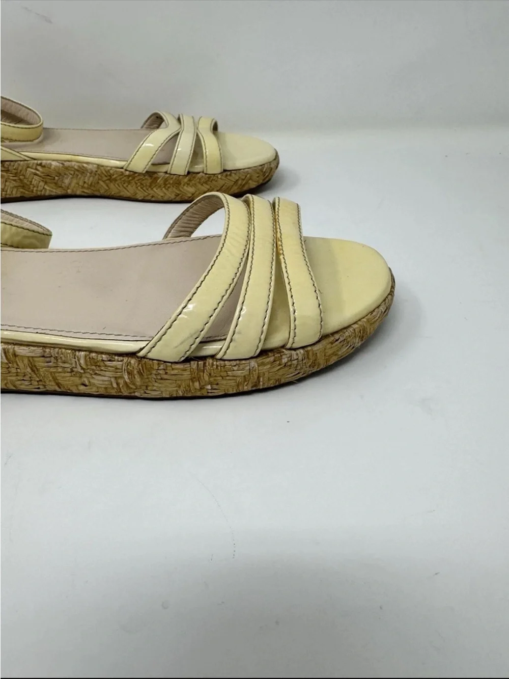 Prada Cream Leather Strappy Espadrille Sandals preowned - Picture 4 of 7